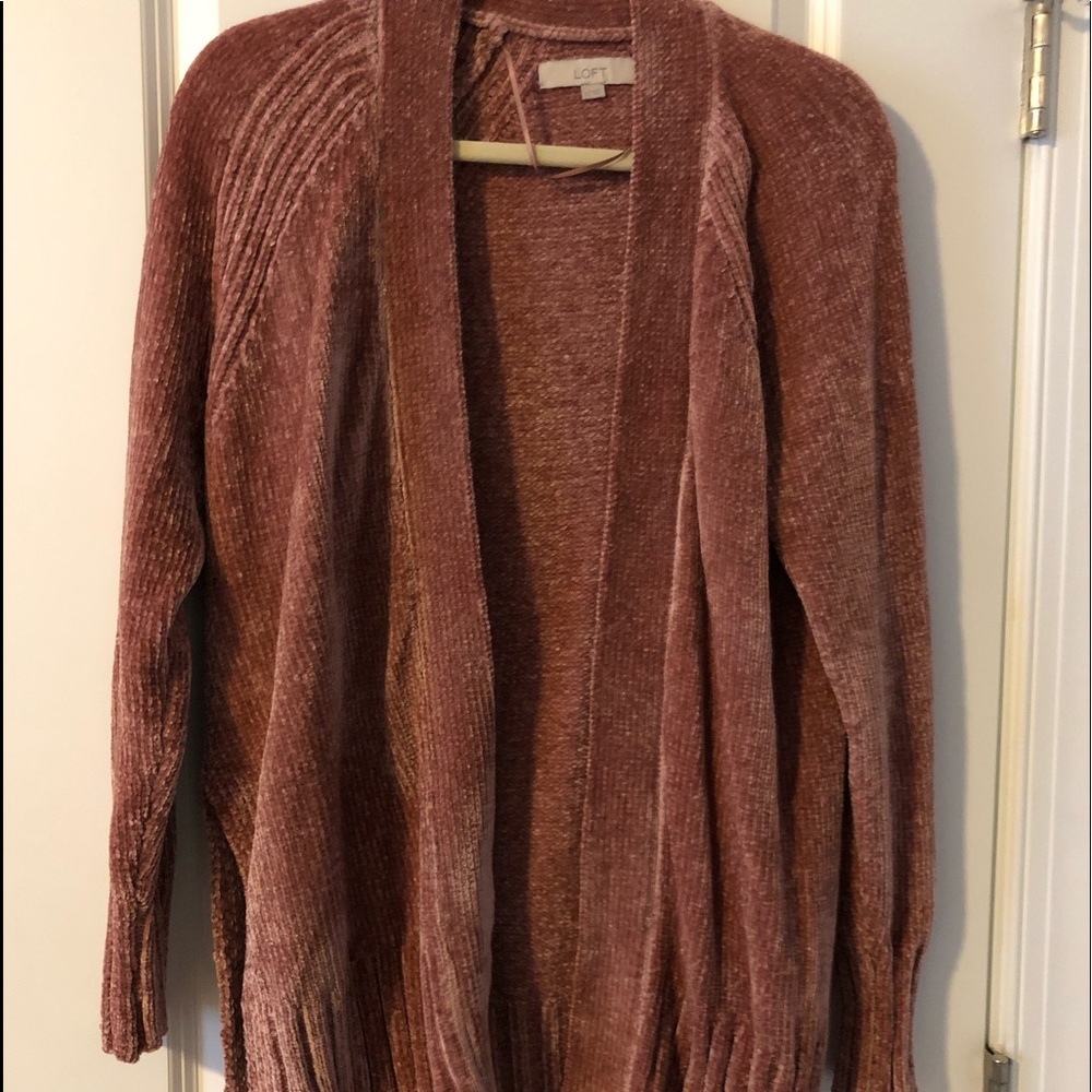 LOFT MAUVE CHENILLE SWEATEE